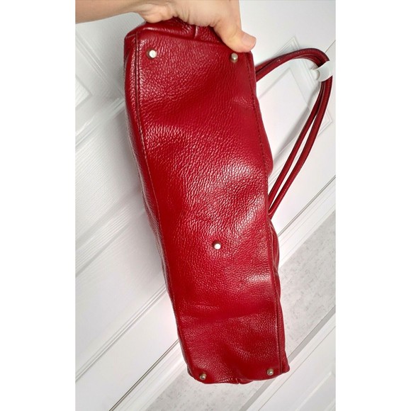 FURLA women's Leather Tote Bag Large Cherry Red - Picture 2 of 10
